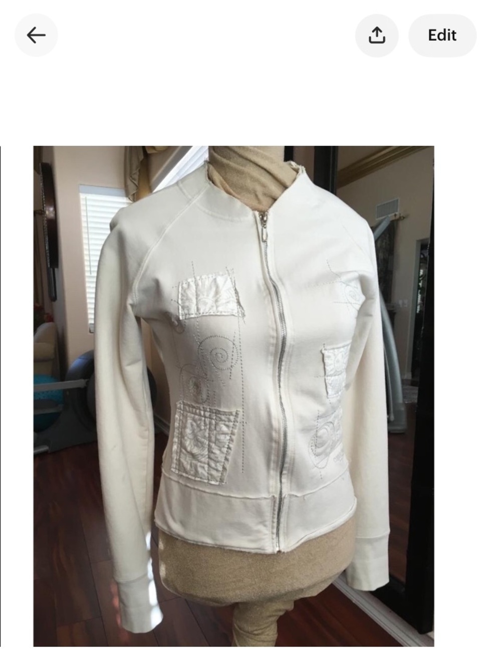 Cirque Du Soleil Cream Zip-Up Bomber Jacket
